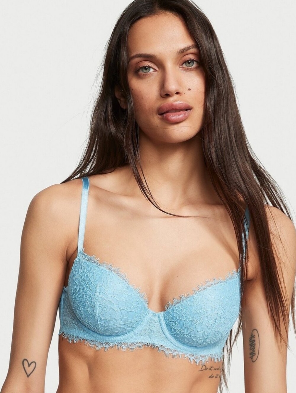 NWOT Victoria’s Secret Dream Angels Lightly Lined Lace Demi Bra Light Blue - 36D